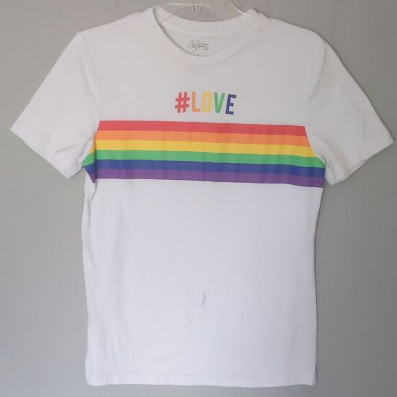 #love LGBTQIA+ rainbow soft white tshirt - Picture 1 of 3